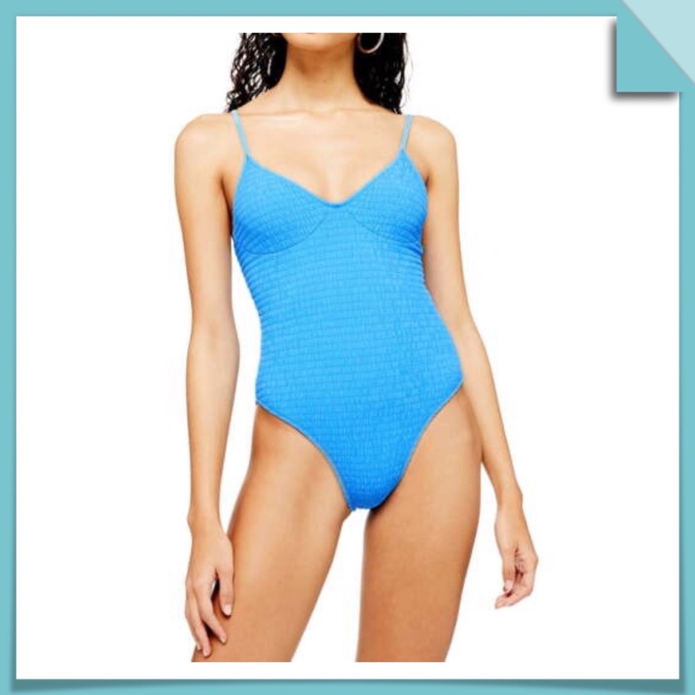 NWT Topshop Shirred One Piece Swimsuit Size 6